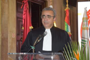 Le bâtonnier de l'ONAT, Maître Hatem Mziou, lors de son discours prononcé le 24 février 2023 lors de la rentrée solennelle